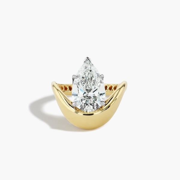 Robert Pelliccia Pear-Shaped Curved Engagement Ring Setting