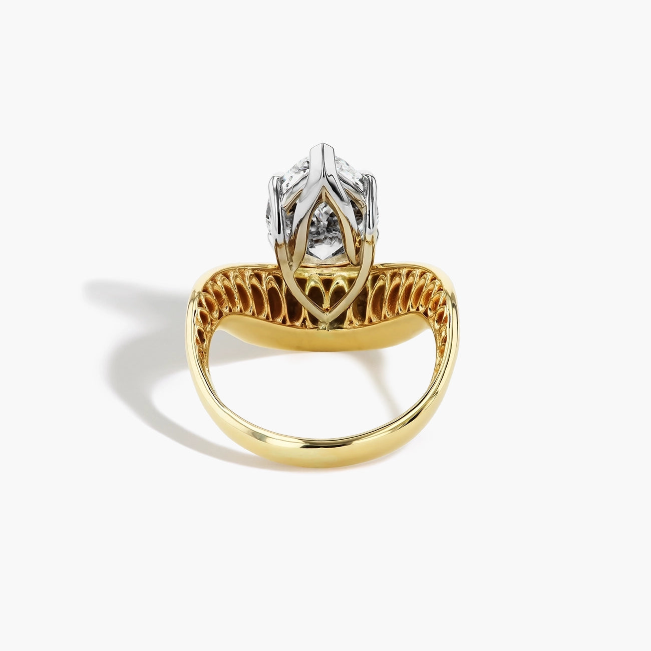 Robert Pelliccia Pear-Shaped Curved Engagement Ring Setting