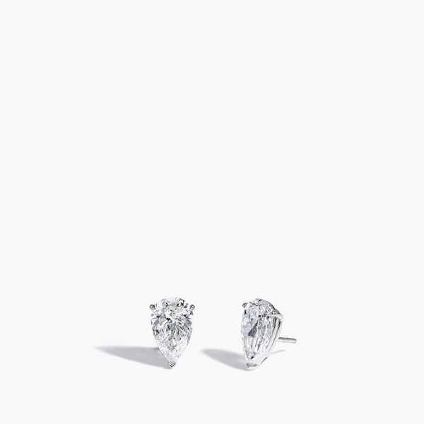 6 Carat Pear Shape Diamond Stud Earrings