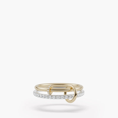Spinelli Kilcollin Virgo Silver Gold Diamond Pave Ring - Spinelli Kilcollin product