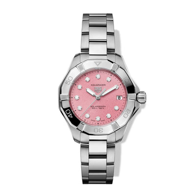 TAG Heuer Aquaracer Pink Dial Solargraph Watch - 34mm - Tag Heuer product