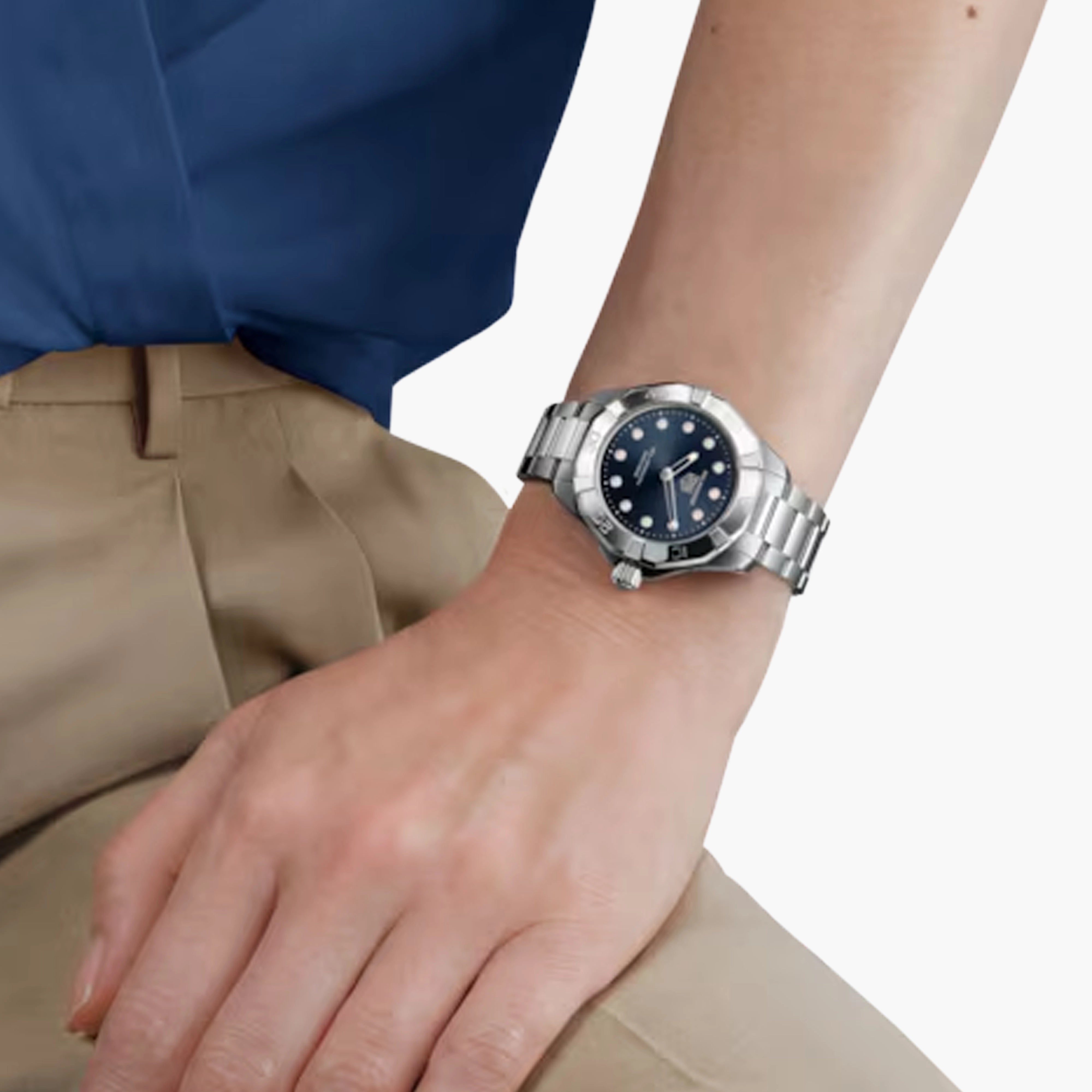 TAG Heuer Aquaracer Professional 100 Solargraph Blue Diamond Dial - 28mm