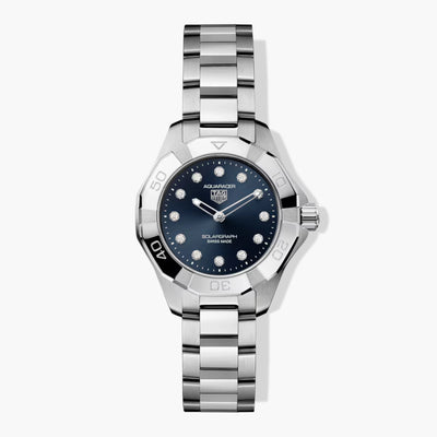 TAG Heuer Aquaracer Professional 100 Solargraph Blue Diamond Dial - 28mm - TAG Heuer product