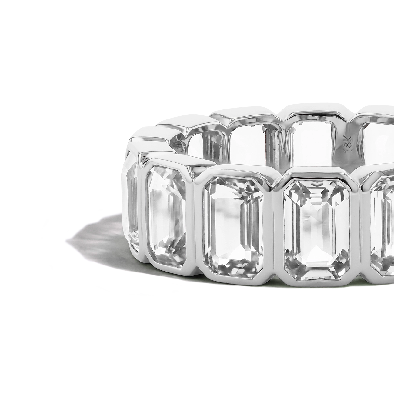 9 Carat White Topaz Eternity Ring