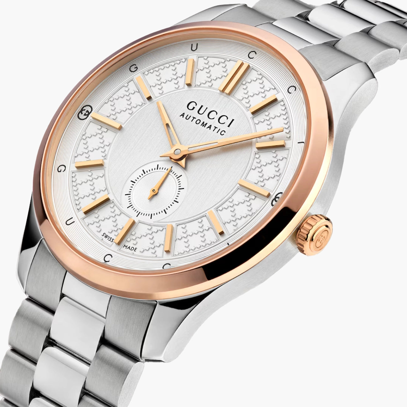Gucci G-Timeless Silver and Pink Gold Watch - 40mm