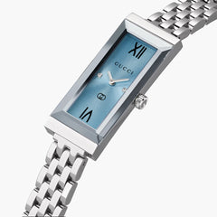 Gucci G-Frame Light Blue Diamond Watch
