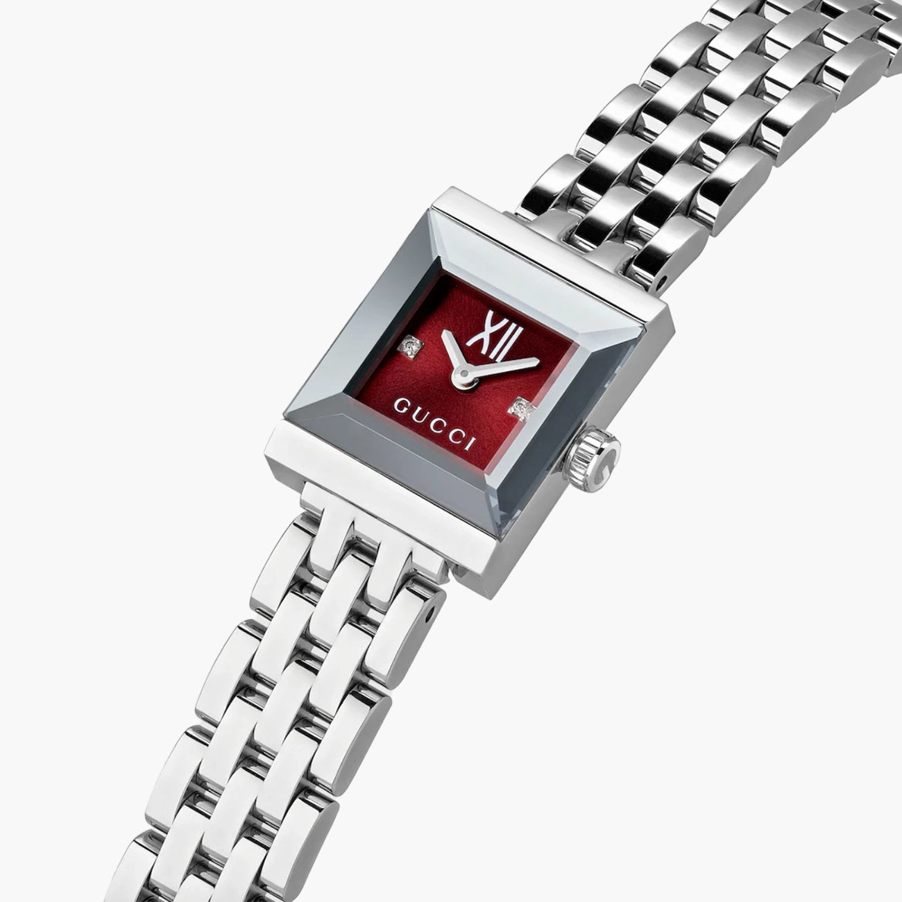 Gucci G-Frame Burgundy Diamond Watch