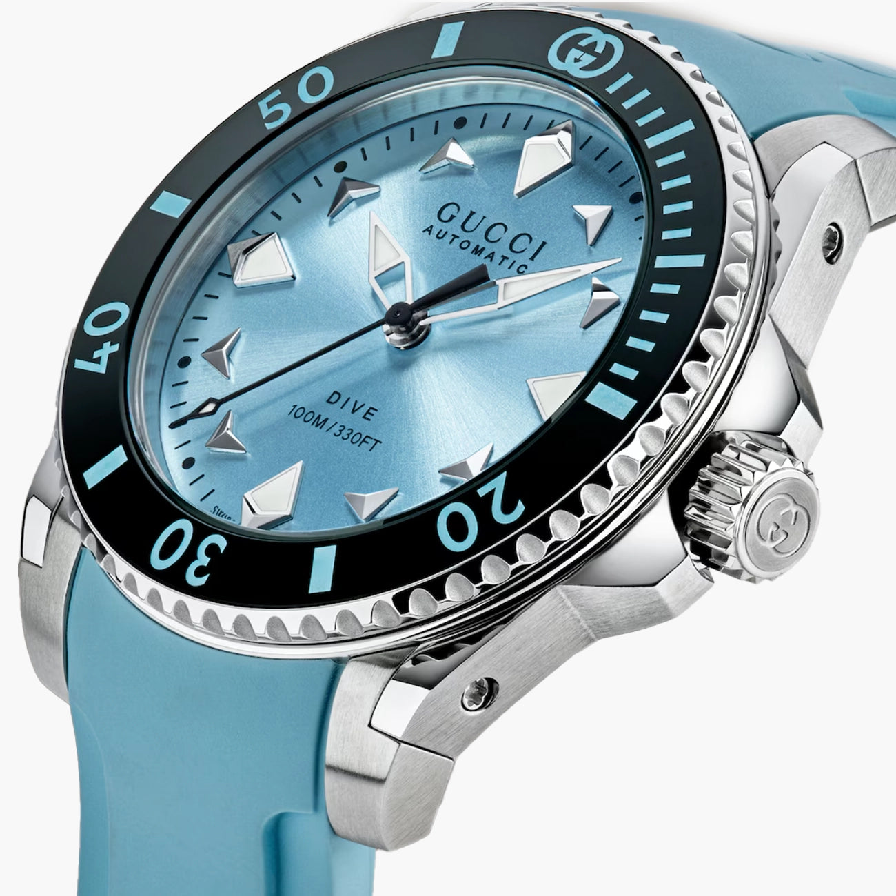 Gucci Dive Light Blue Dial Black Bezel Watch - 36mm | YA136409