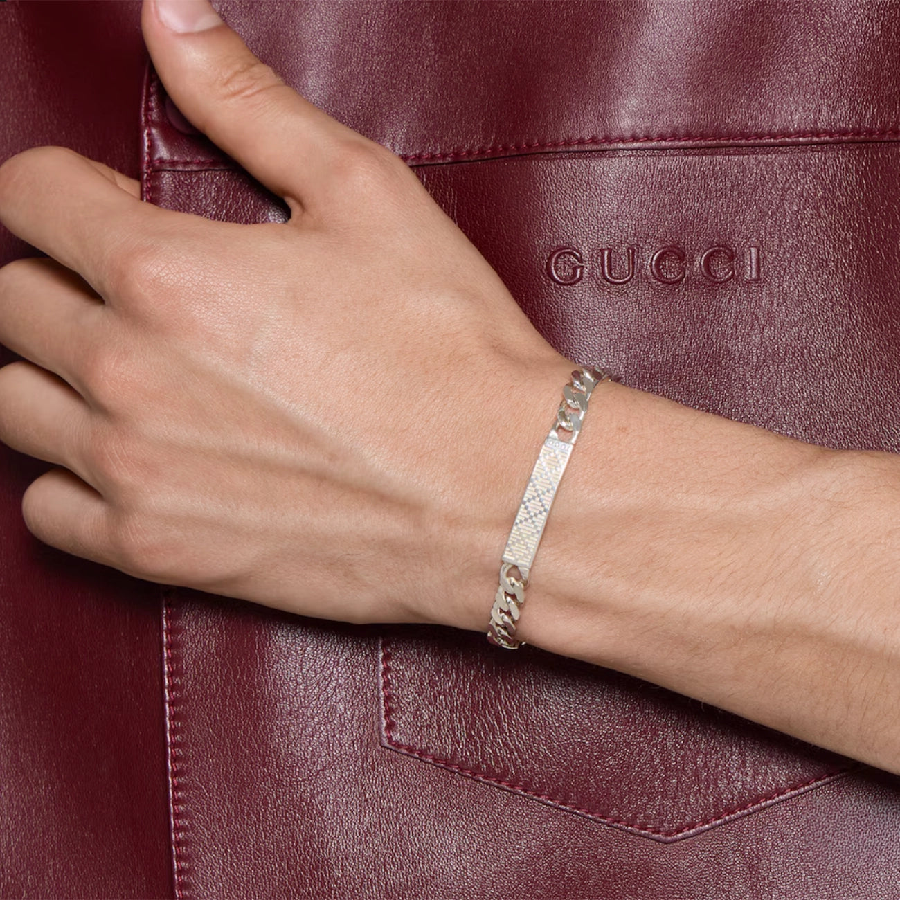 Gucci Silver Diamante Chain Bracelet