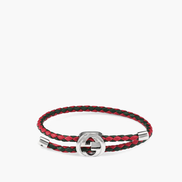 Gucci Web Braided Leather Bracelet