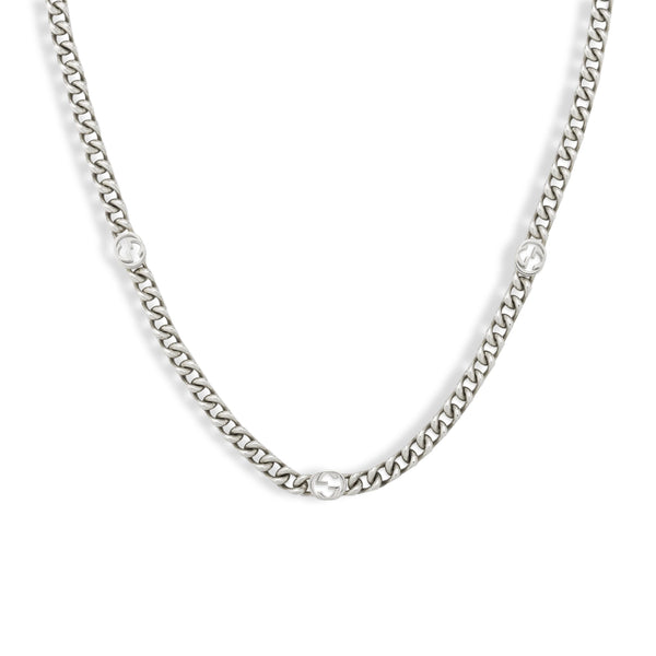 Gucci Interlocking G Silver Chain Necklace
