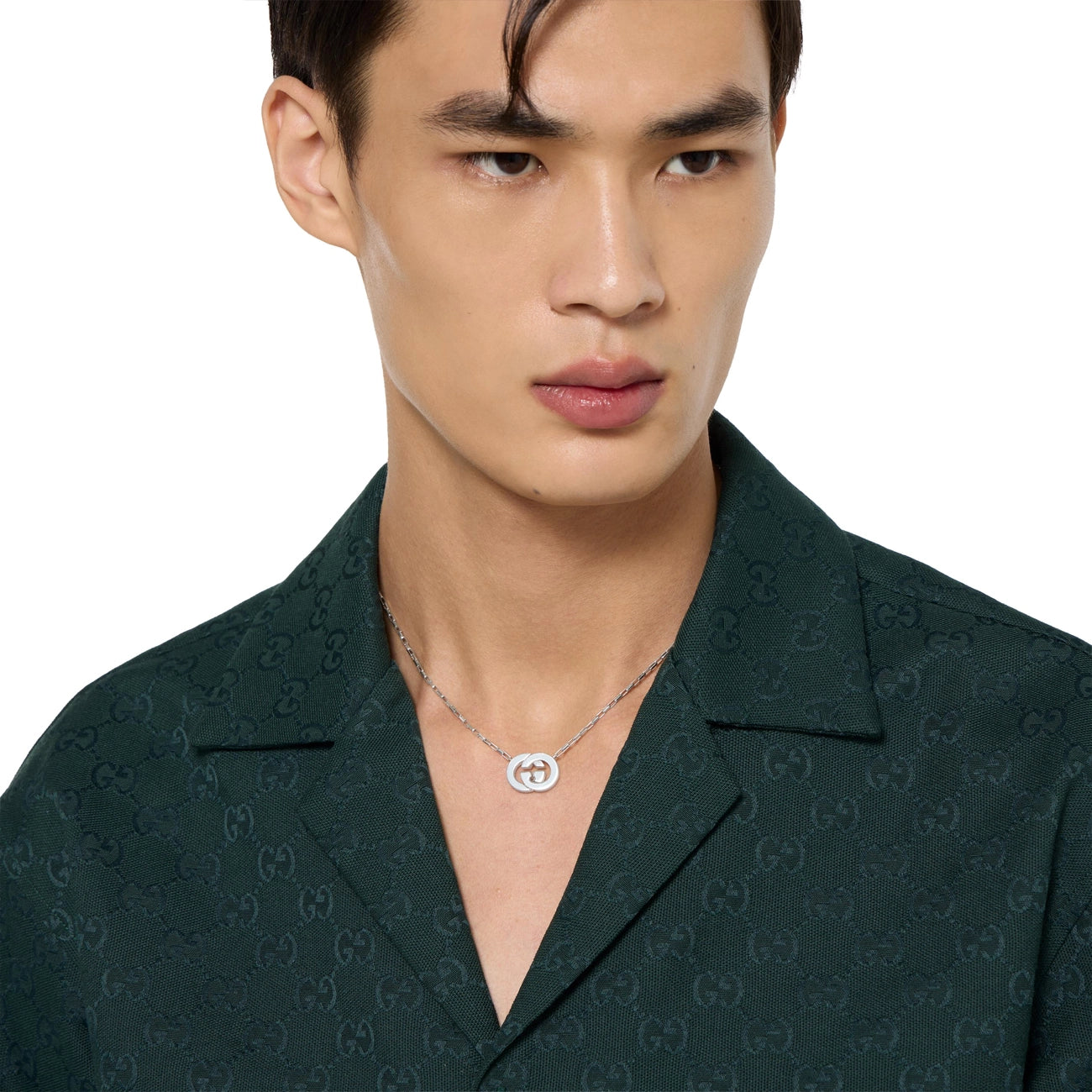 Gucci Interlocking Silver Motif Necklace
