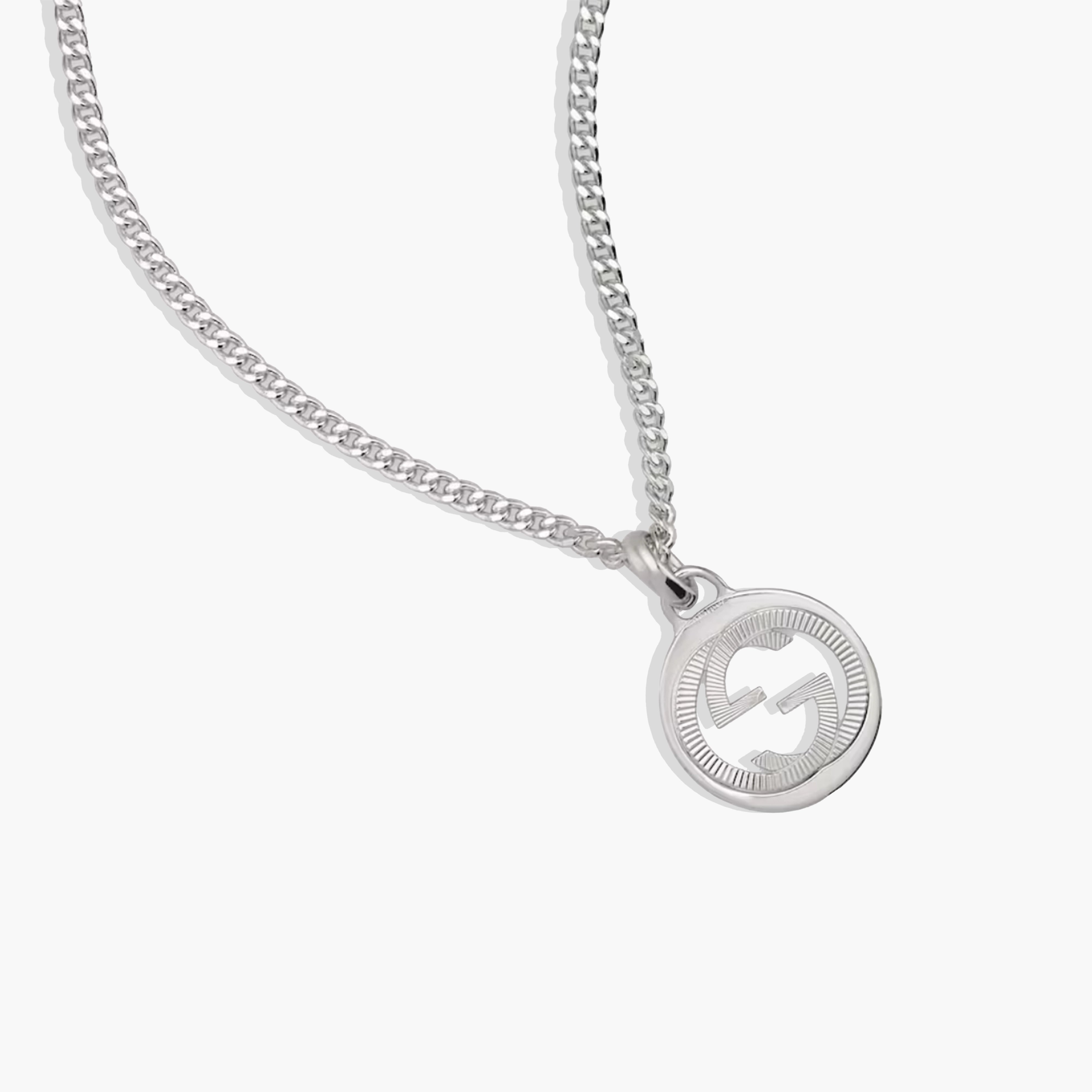 Gucci Interlocking G Silver Pendant Necklace