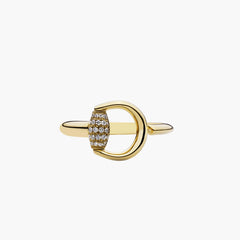 Gucci Horsebit Demi Pavé Ring