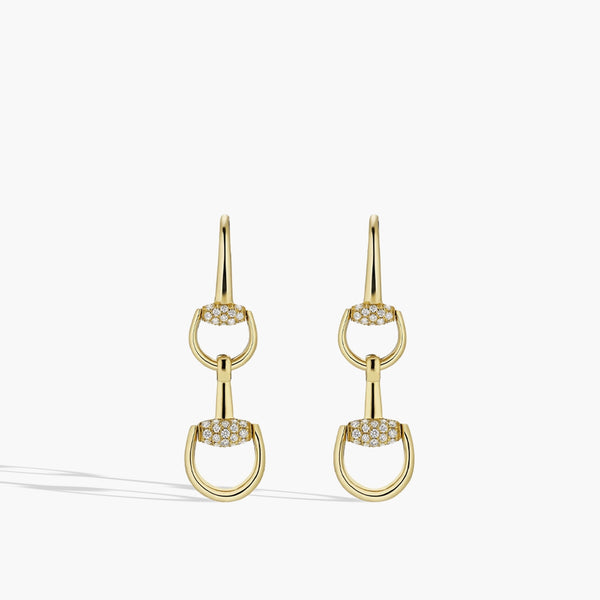 Gucci Horsebit Diamond Pavé Drop Earrings