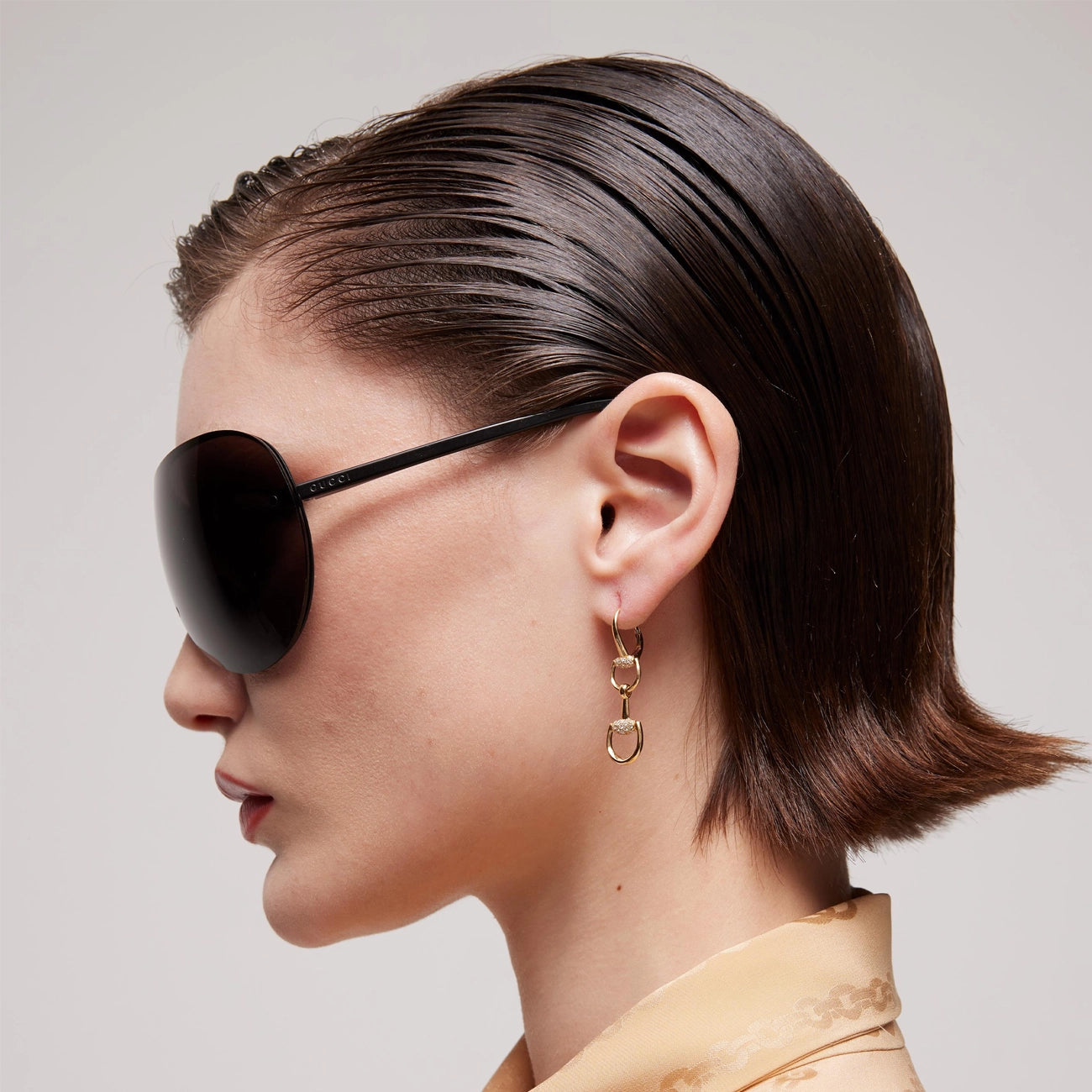 Gucci Horsebit Diamond Pavé Drop Earrings