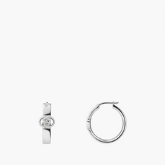 Gucci Interlocking Silver Hoop Earrings