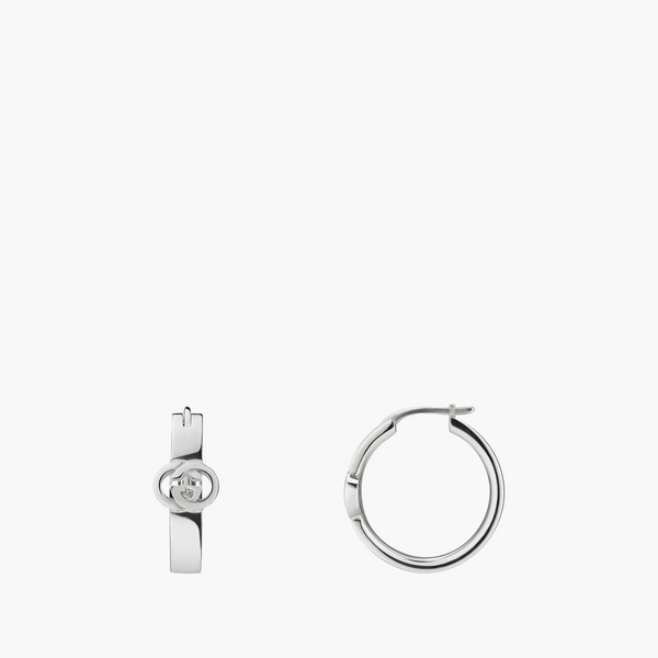 Gucci Interlocking Silver Hoop Earrings