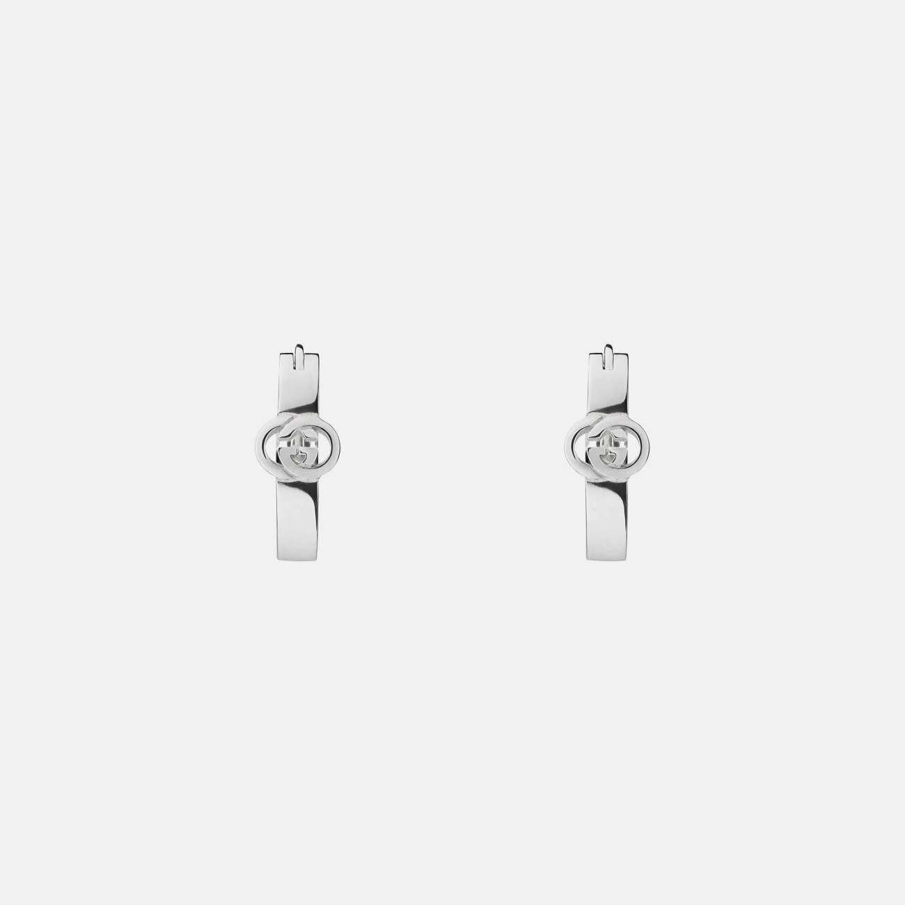 Gucci Interlocking Silver Hoop Earrings