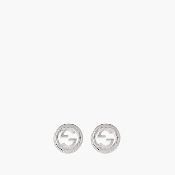 Gucci Interlocking G Silver Stud Earrings