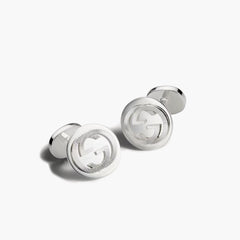 Gucci Interlocking G Silver Cufflinks