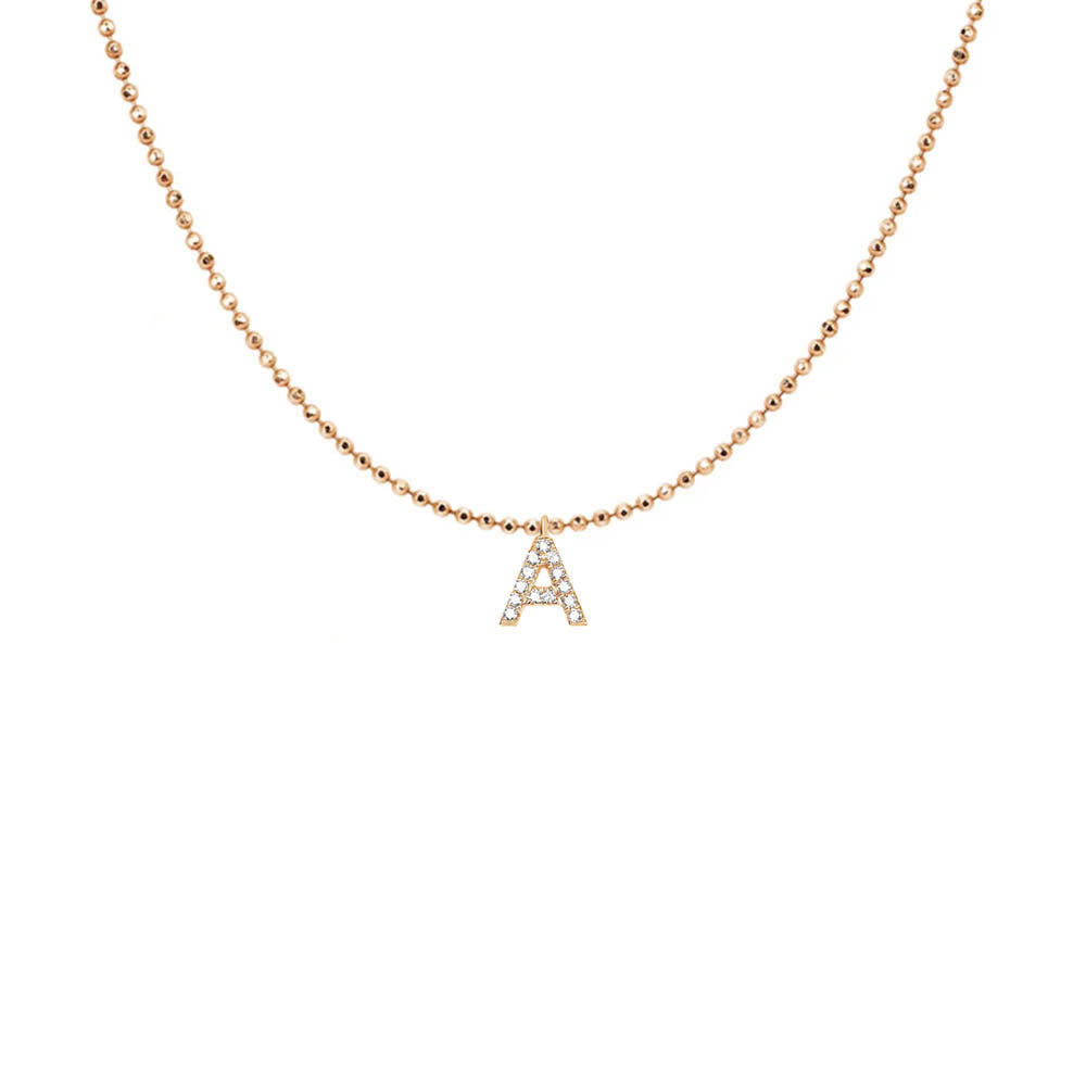 EF Collection Diamond Initial Charm in Yellow gold