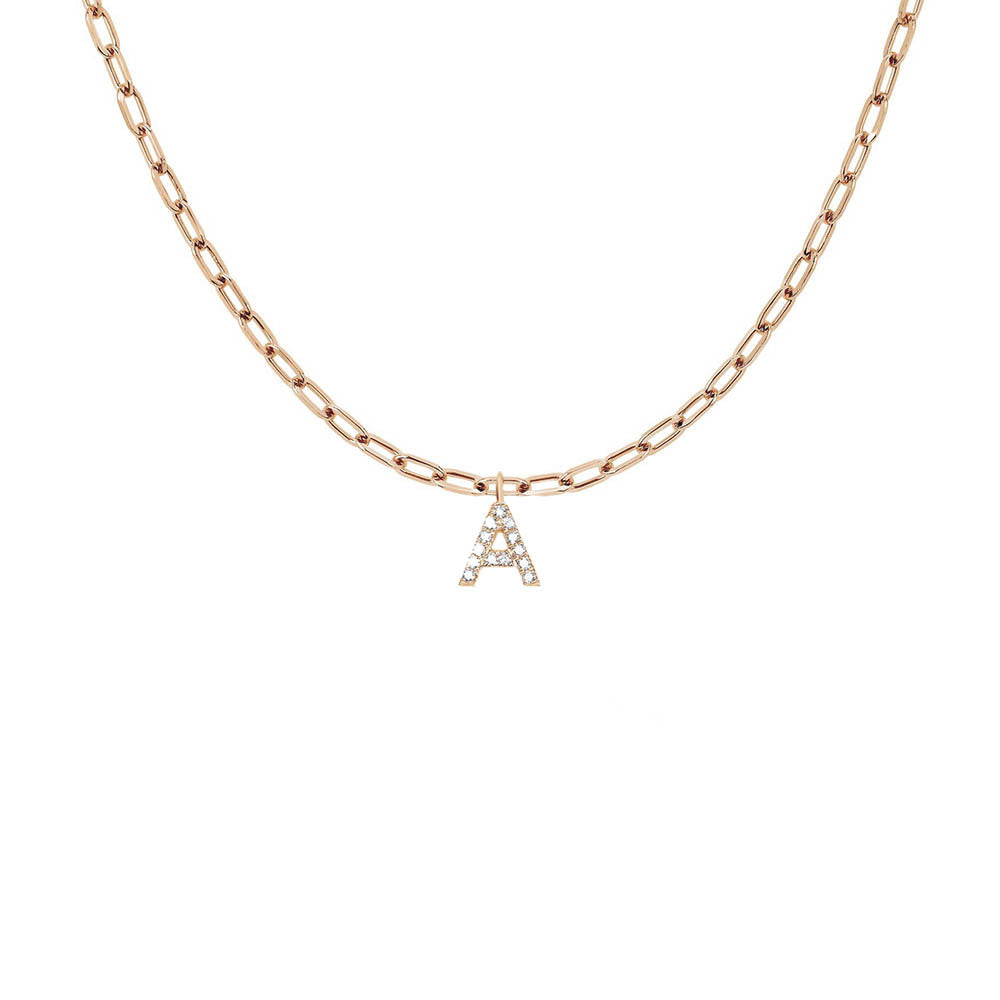 EF Collection Diamond Initial Charm in Yellow gold