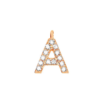 EF Collection Diamond Initial Charm in Rose Gold - EF Collection product