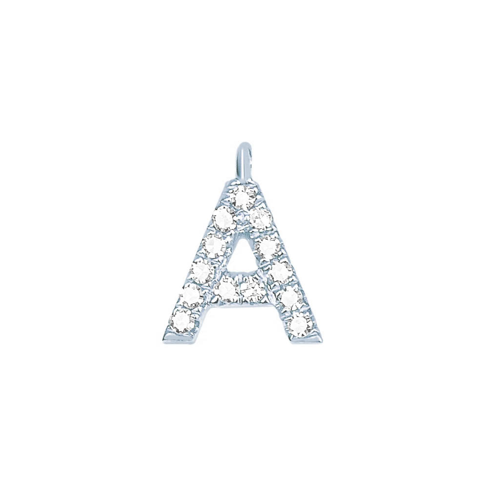 EF Collection Diamond Initial Charm in White gold