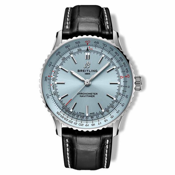 BREITLING ブライトリング　純正レザーケース Breitling Navitimer Automatic 41, Light Blue Dial, Strap