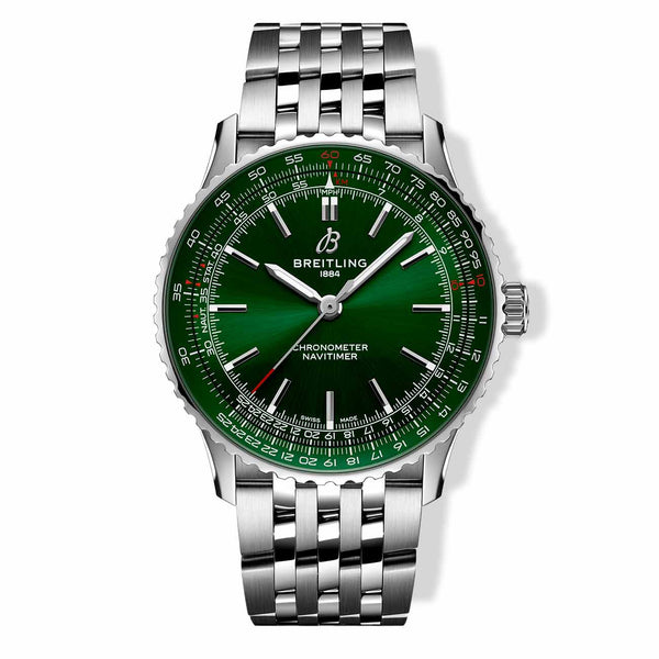 Breitling Navitimer Automatic Dark Green Dial with Black Alligator Strap- 41mm