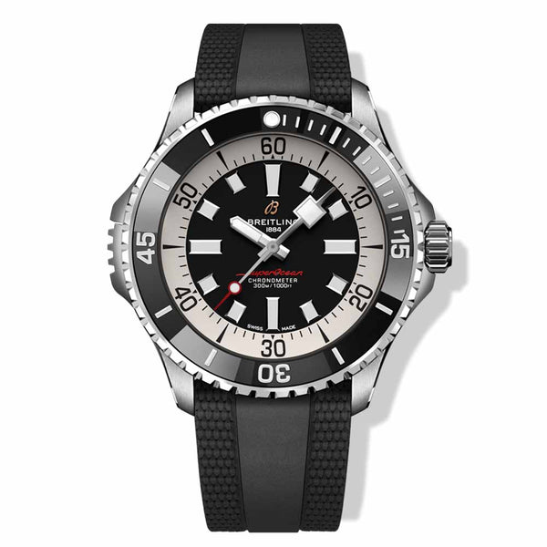 Breitling Superocean Automatic 46 Black Rubber on Rubber Strap