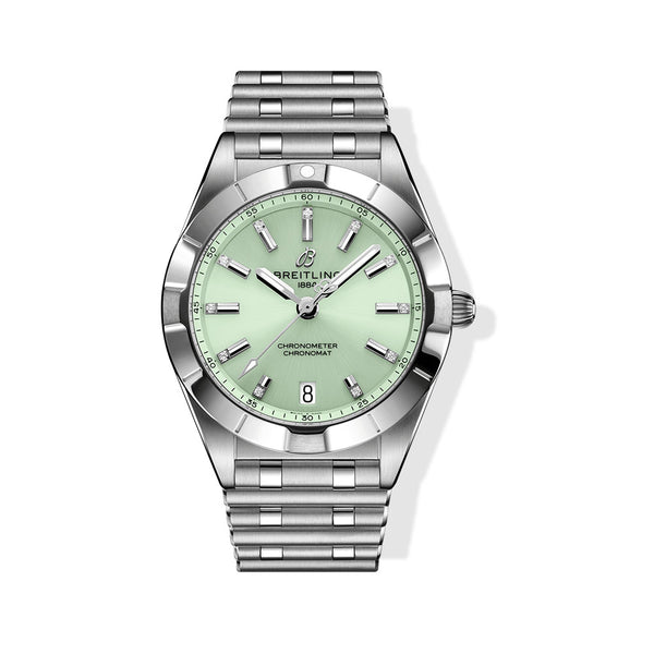 Breitling Chronomat 32 with Mint Green Dial in Stainless Steel