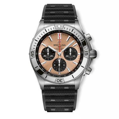 Breitling Chronomat B01 42 with Black Rouleaux Rubber Strap and Copper Dial — 42mm - Breitling product