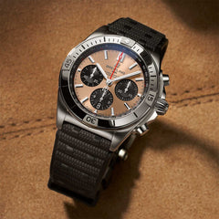 Breitling Chronomat B01 42 with Black Rouleaux Rubber Strap and Copper Dial — 42mm