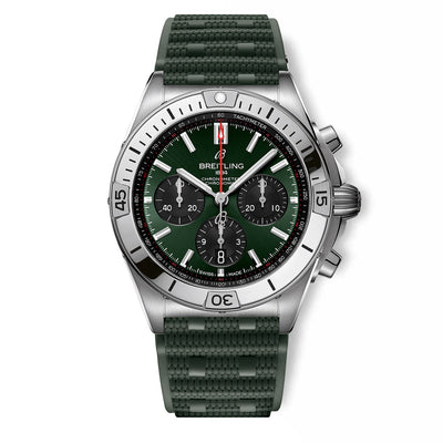 Breitling Chronomat B01 Watch Green Chronograph Dial Rubber Strap — 42mm - Breitling product