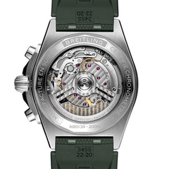 Breitling Chronomat B01 Watch Green Chronograph Dial Rubber Strap — 42mm
