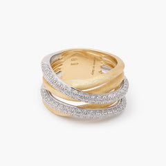 Marco Bicego Alta Diamond and Gold 5 Row Ring
