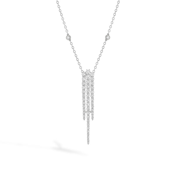 Couture Dagr 3-Row Graduating Diamond Pendant in 18K White Gold
