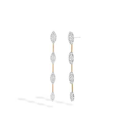 Couture Fiori Two-Tone Marquise Bar Station Earrings - Private Label product