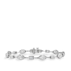 Couture Duchess Multi-Shaped Diamond Bracelet in 18K White Gold