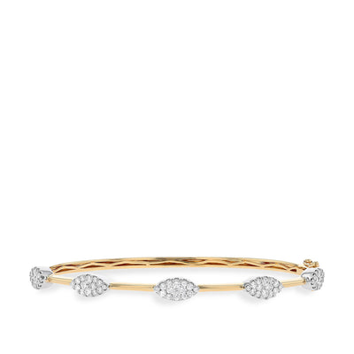 Couture Fiori Two-Tone Marquise Diamond Bar Bangle - Private Label product