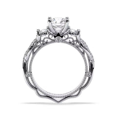 Verragio Venetian Three-Stone Lace Shank Engagement Ring Setting