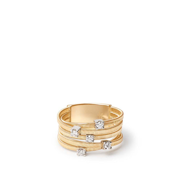 Marco Bicego Goa 18kt Yellow Gold Five Row Diamond Ring