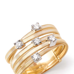 Marco Bicego Goa 18kt Yellow Gold Five Row Diamond Ring