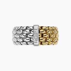Fope Essentials Medium Width Ring in White and Yellow Gold
