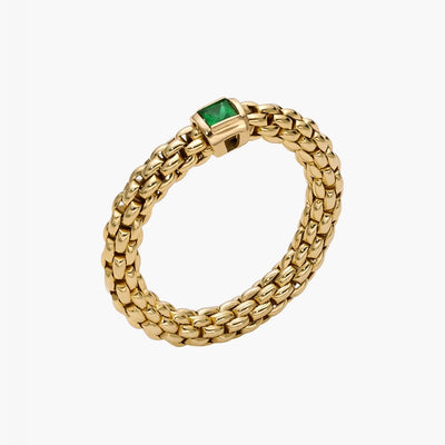 Fope Souls Flex'it Yellow Gold Emerald Ring - Fope product