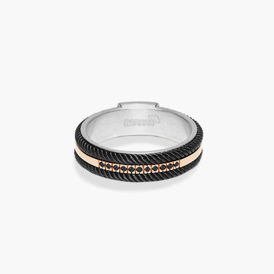 Barakà 316L Mixed Metal Black Diamond Pave Ring - Baraka product