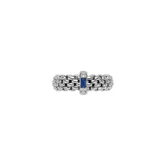 Fope Vendome White Gold Diamond and Sapphire Flex'it Ring