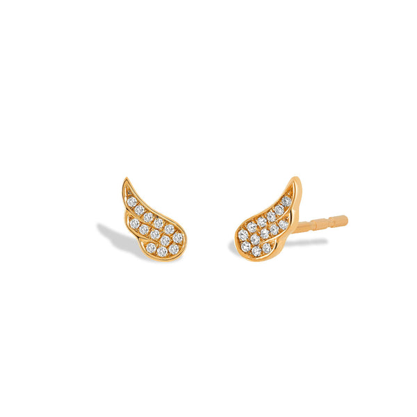EF Collection Diamond Angel Wing Stud Earrings